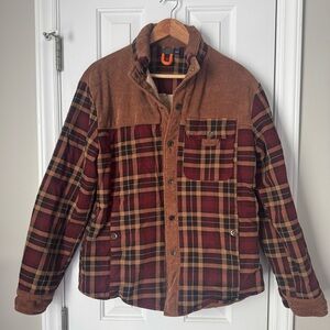 Fleece lined plaid coat
